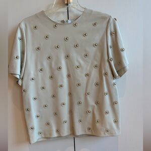 Yves Solomon leather shirt in cream color